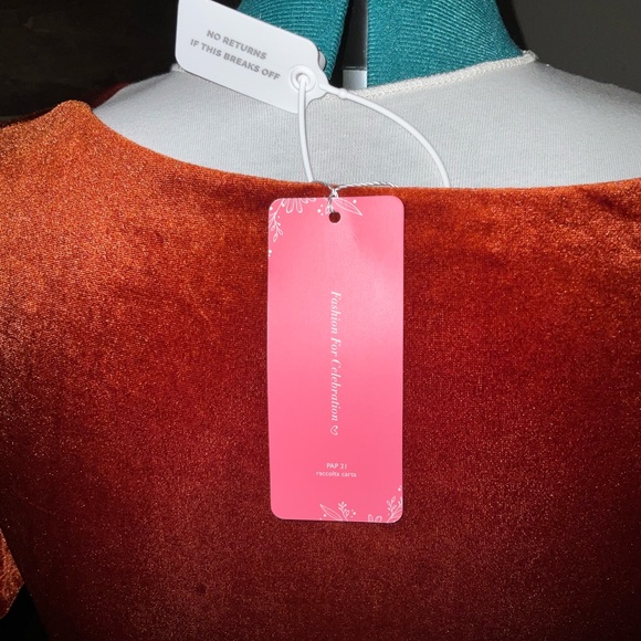 Orange Velvet SHEIN Dress 1x! - Picture 5 of 9